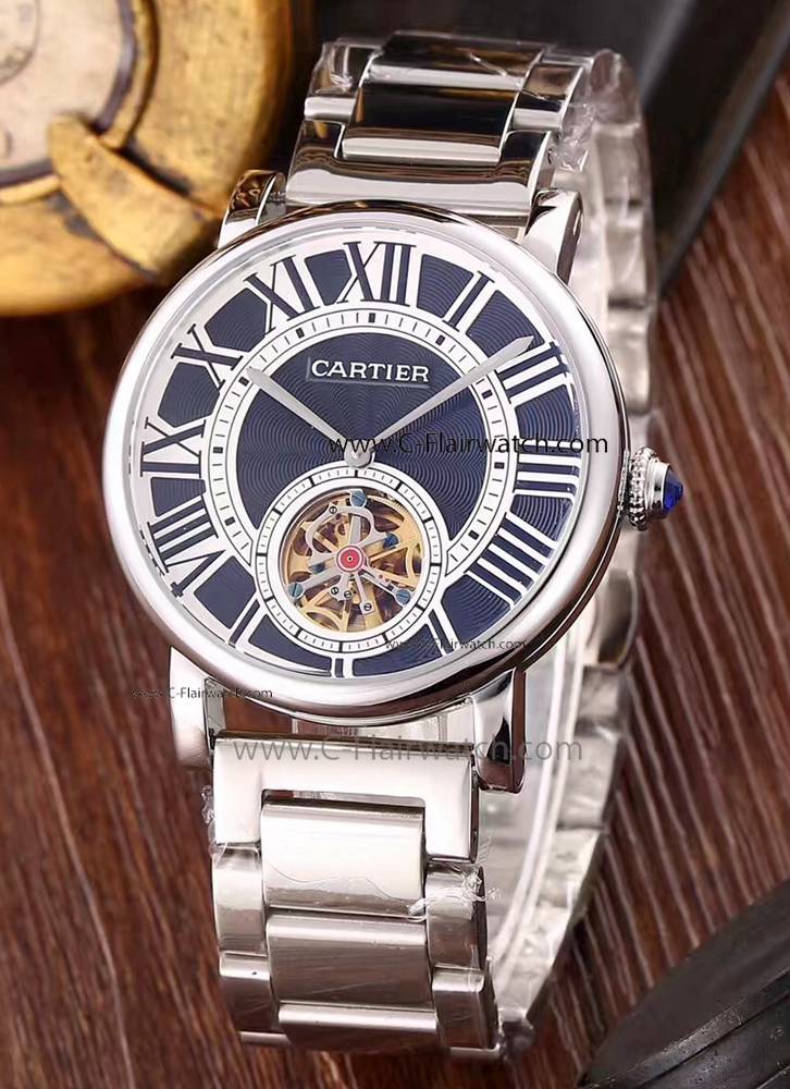Rotonde De Cartier Tourbillon Automatic Watch Stainless Steel